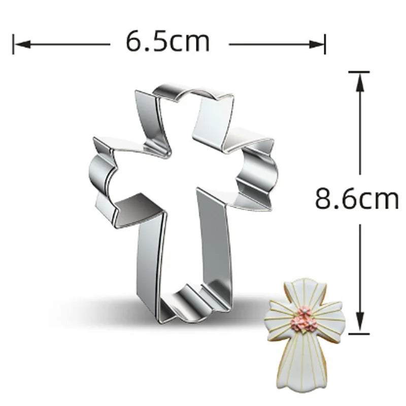 1pcs patisserie reposteria Easter cross Metal Cookie Cutter Fondant Cake Decor Tools Biscuit Mould Pastry Shop Bakeware