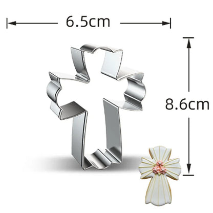 1pcs patisserie reposteria Easter cross Metal Cookie Cutter Fondant Cake Decor Tools Biscuit Mould Pastry Shop Bakeware