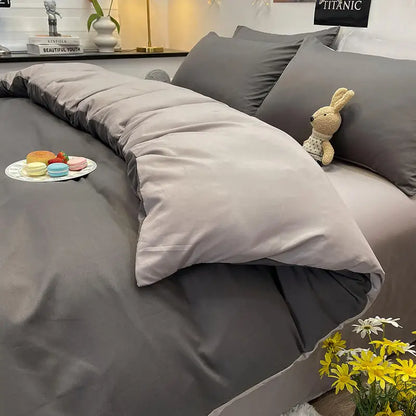 Bonenjoy 1 pc housse de couette  Dark Gray Color Duvet Cover Double Size funda nordica cama 150 Queen/King Size Bed Cover