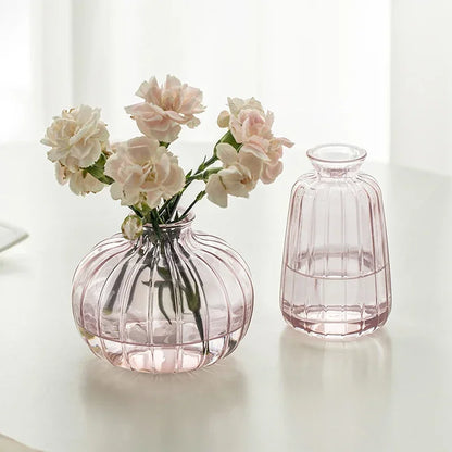 Dekorativ blomsterflaske moderne mini glasvase til blomster gennemsigtig knopp vase designet til stueindretningstabel ornamenter