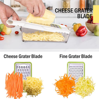 Kaasrasp met Container 5 in 1 Mandoline Snijmachine Keuken Groentesnijder Cutter Uiensnijder Veggie Julienne Snijmachine JT574