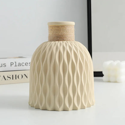 1PC Water Ripple Vase,Flower Pot Basket,Twine Plastic Vase,Small Fresh Flower Arrangement Vase,Scandinavian Home Decoration