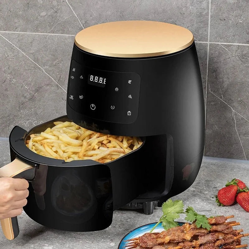 6L Air Fryer Daudzfunkcionāli inteliģents skārienekrāna cepeškrāsns lielas ietilpības elektro mehāniskais dziļais cepe