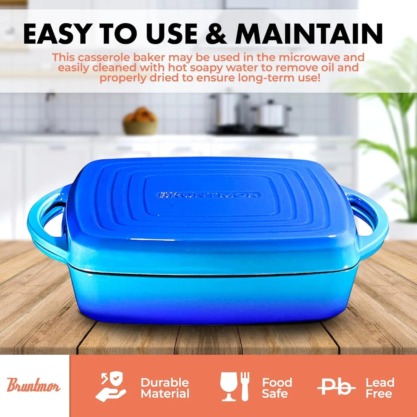 2-in-1 Pre-Seasoned Square Cast Iron Dutch Oven with Dual Handles, Non Stick Pan with Grill, All-in-One Cookware Set, Cast Iron