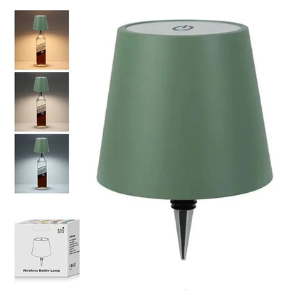 USB Charge Bottle Table Lamp Touch Control 3 Colors and Stepless Dimming Night Lamp For Restaurant Bar Wine Bottles Desk Lights