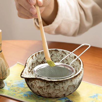 6pcs/Set Japanese Matcha Tea Set iced matcha Kit Bamboo Whisk Teaspoon Tea Sets Matcha Bowl Matcha Whisk Holder Tea-Making Tools