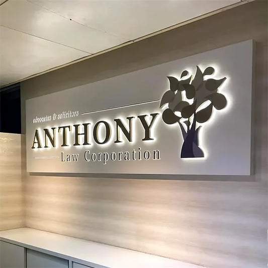 Custom Wall Logo Sign Business Metal Backlit Custom LED Channel Letter Light Sign of 3D Logo Led Illuminated Sign