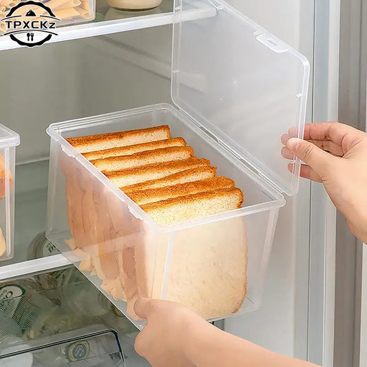 Brødbeholder opbevaringsboks Køkken dispenser Brødbokse Bager brødkage Containere Airtight Box Køleskab Klart køkken