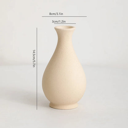 Nordic minimalist creative ceramic small flower vase for home, living room flower arrangement, green plants, tableware, dried fl