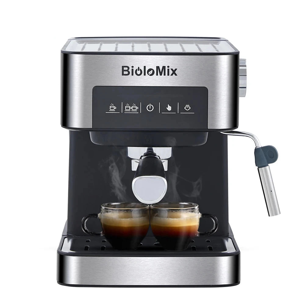 Coffart By BioloMix 20 Bar Italian Type Espresso Coffee Maker Machine with Milk Frother Wand for Espresso, Cappuccino and Mocha