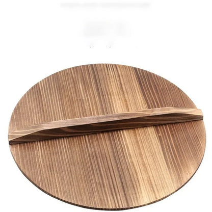 30-36 cm China Traditioneller Holzlastdeckel Wok Cover großes karbonisiertes Holzabdeckungsglas Kochgeschirrteile Küchenutensilien