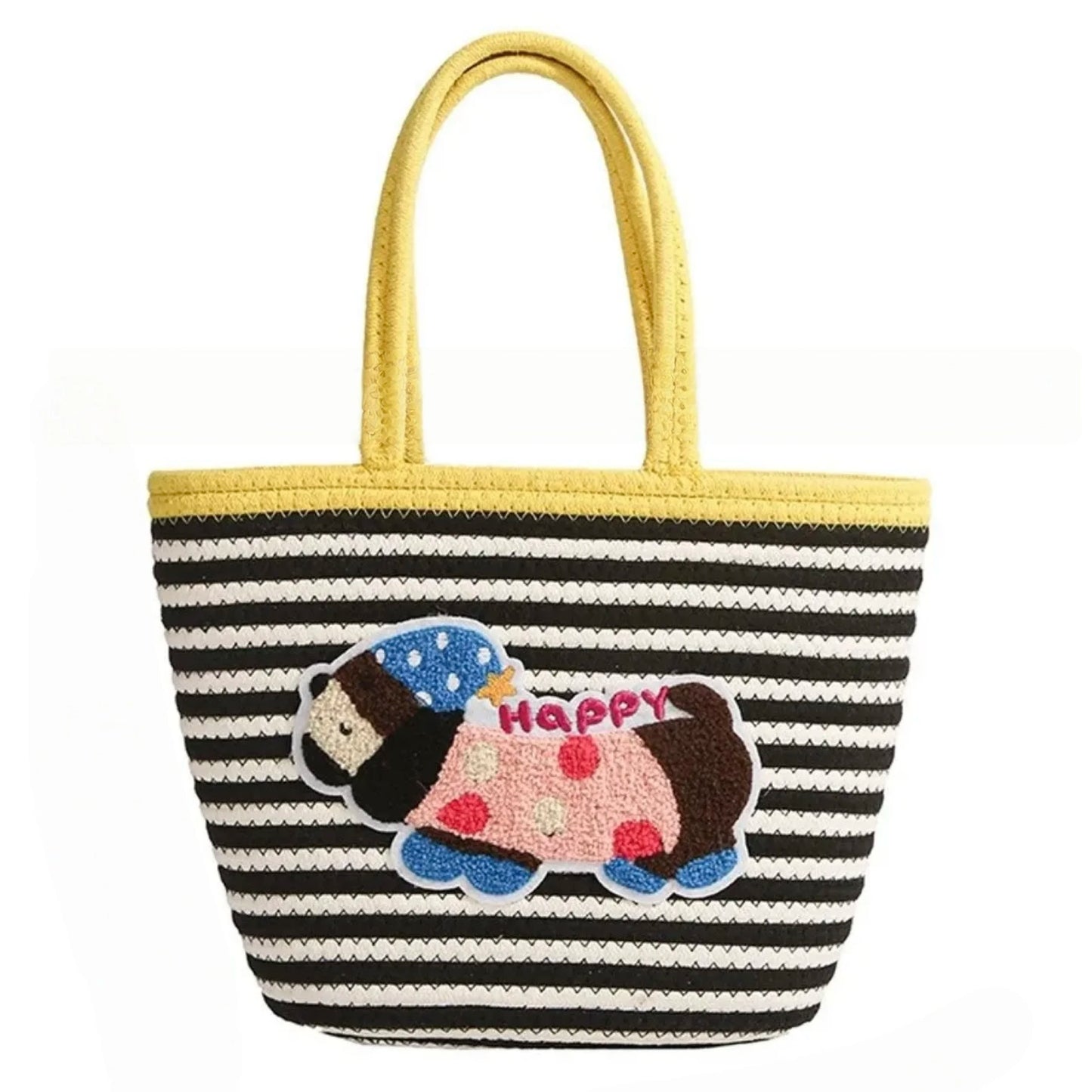 Bucket Bag Tote Woman Large Capacity Cotton Rope Woven Dog Basket Bags Woven Shoulder and Handbags Trendy Color Versatile Ladies