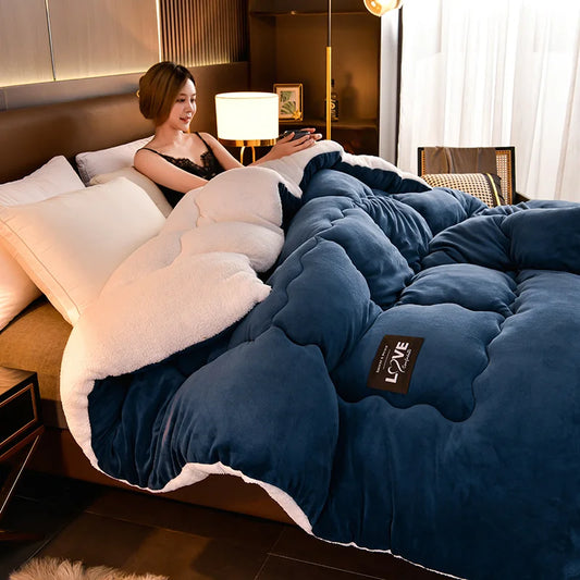 Lamb velvet quilt winter super warm quilt thickened comforter 5kg dormitory student autumn winter quilt core cotton space quilt