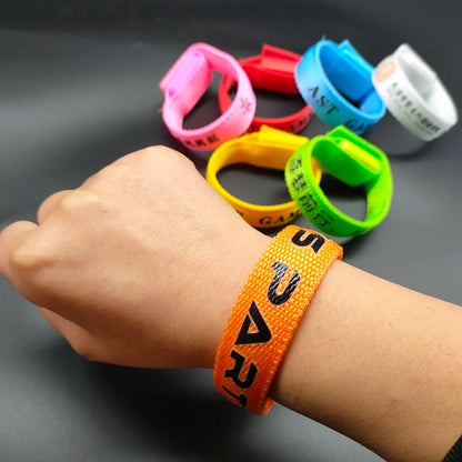 1pcs Plain Solid Color Nylon Light Up Wristband , Glow In Dark LED Bracelets for Running & Events & Festival