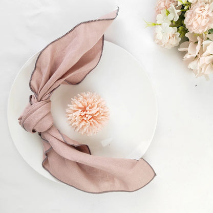 Set Of 4 Pure Linen Napkins Cloths Reusable 40x40cm Soft Comfortable Fabric Kitchen Accessories for Wedding Birthday Parties