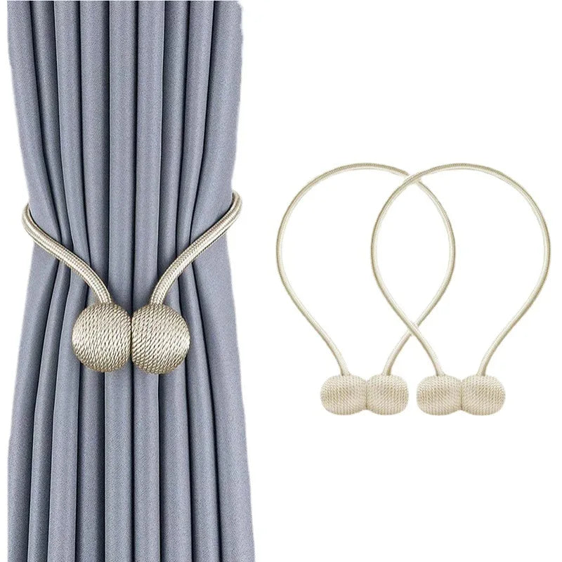 2PCS Magnetic Pearl Ball Curtain Tiebacks Curtain Buckles Backs Holdbacks Buckle Clips Curtain Rods Home Decorative Accessories