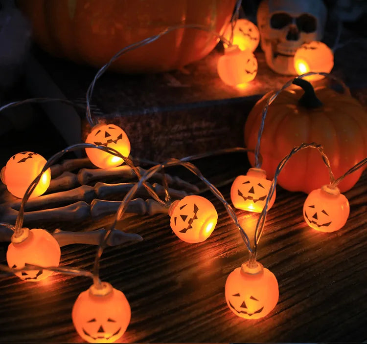 Halloween Decoration LED Light String Pumpkin Skull Head Eyeball -formet lampestreng Trick or Treat Lantern Horror Halloween Day