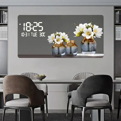 Large Size Abstract Geometric  Artwork Digital Disply Wall Clock, Luxurious Quartz Clock Home Decor,living Room,bed Room Décor