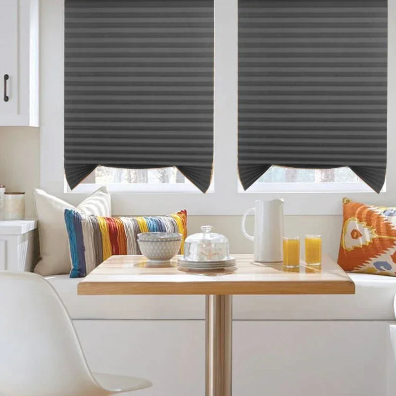 5 Size Self-adhesive Pleated Blinds Bathroom Balcony Shades Half Blackout Windows Curtains for Bedroom Living Room Balcony