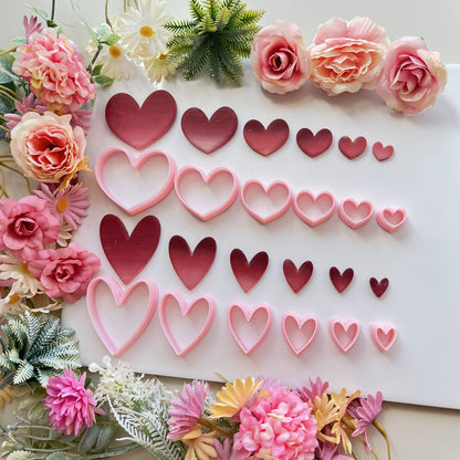 6 Piece Set Valentine's Day Love Soft Pottery Cutter Mold Heart Shape Polymer Clay Soft Pottery Earrings Jewelry Cutter