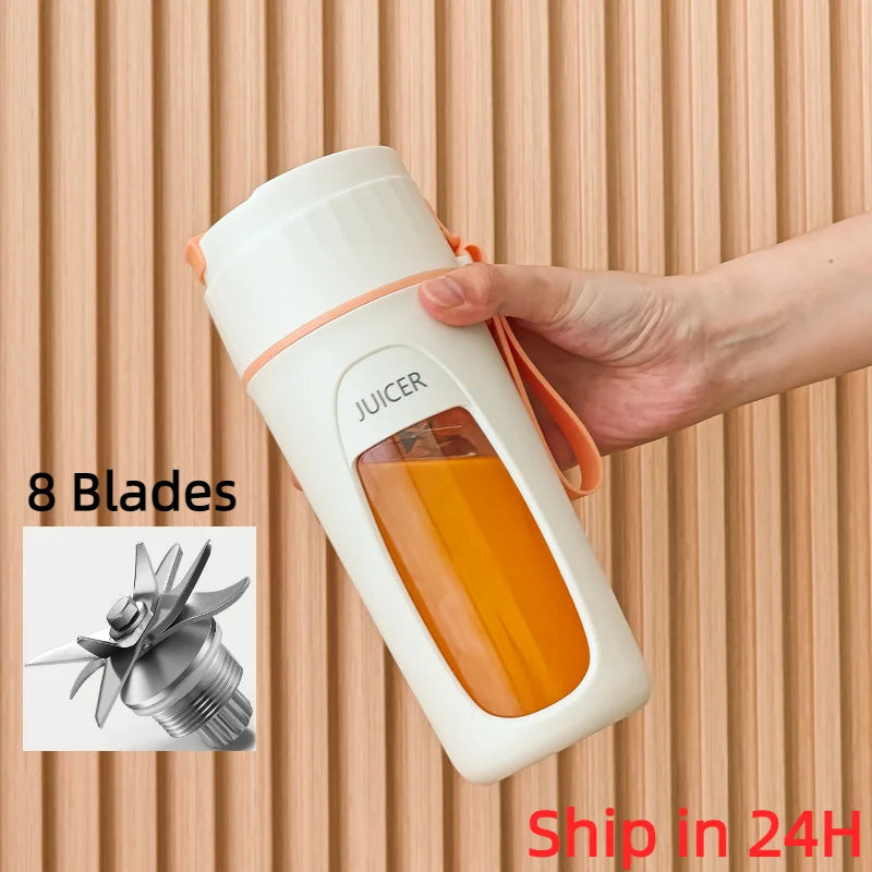 Bærbar juicer mini elektrisk blender multifunktion juice maker maskine frugtblandere ekstraktionsmæssige smoothies mixer 8 knive 3000mAh