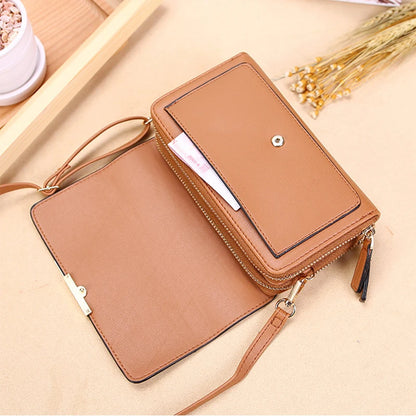 Nye PU Leather Women Handvesker Kvinnelige multifunksjonelle store kapasitetsskuldervesker Fashion Crossbody vesker for damer Telefonpung