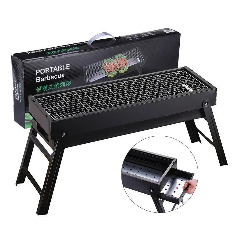 New Large BBQ Barbecue Grill Folding Portable Charcoal Outdoor Camping Picnic Burner Foldable Charcoal Camping Barbecue Oven