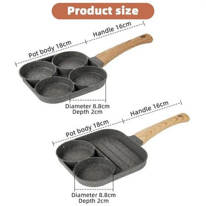 2/4-Frying Pot Pan Thickened Omelet Pan Non-stick Egg Pancake Steak Pan Hamburg Bread Cooking Egg Breakfast Maker Cookware Pan