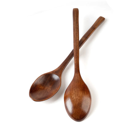 5 kappaletta puulusikkakeitto ja haarukka Eco Friendly Products Pöydän tarvikkeet Natural Ellipse Ladle Set s ruoanlaittoon