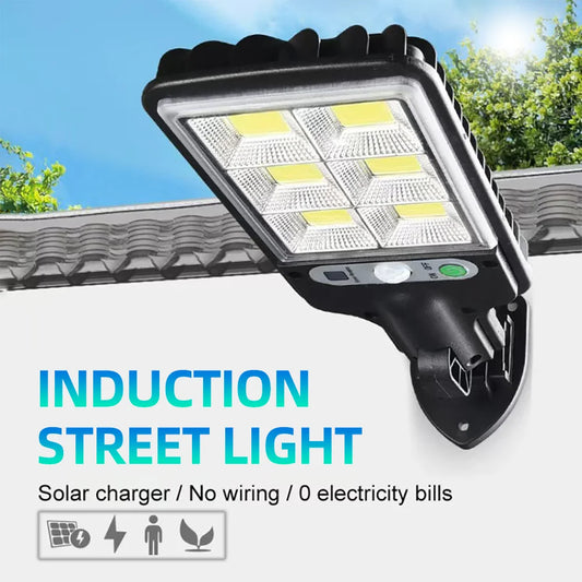 Solar Outdoor LED Wall Light with Human Body Waterproof 3modes Induction for Garden Terrace Garage Courtyard and Street Lighting