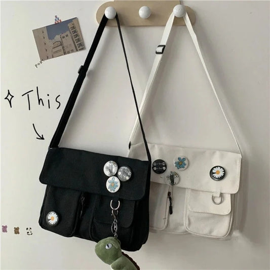 Xierya kvinnor canvas messenger väska ungdom damer mode axel väska student stor kapacitet kvinnlig crossbody väskor kvinna paket