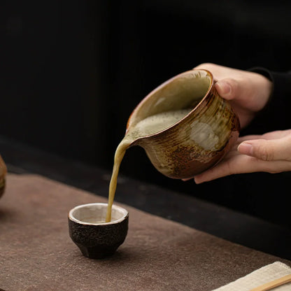 1 Pieces Traditional Japanese Matcha Bowl and Whisk Holder Tea Bowl with Pouring Spout for Office Table Tea Ceremony Party Gift