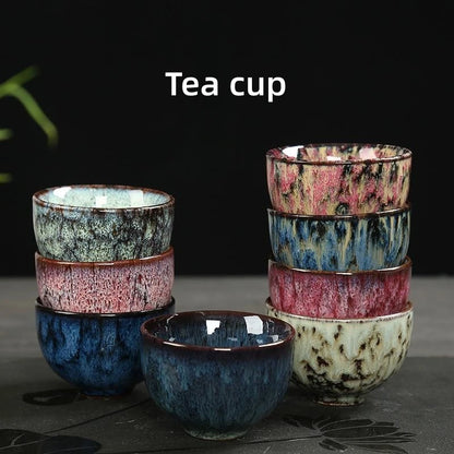 1pcs Mini Tea Bowl Kiln Transformation Ceramic Tea Cup Chinese Kung Fu Teacup Espresso Coffee Cups Household Afternoon Teacups