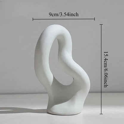 Nordic Creative White Vase Living Room Simple Ceramic Vase Decoration High End Art Glass Vase