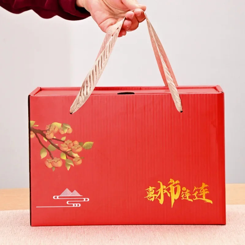 Ceramic Persimmon Kung Fu Tea Set Wedding Gift Chinese Red Wedding Banquet Set Gift Box Tea Set