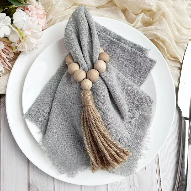 6PCS Napkins 32x32cm Cotton Cloth Gauze Retro Burr Rustic Kitchen Towel Dining Place Mat Wedding Party Linen Napkin Table Decor
