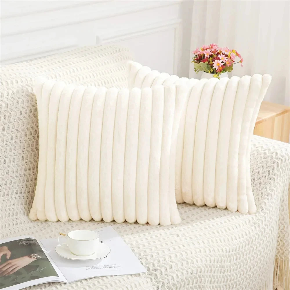 Olanly Faux Fur Pillow Cover 50x50cm Nordic Solid Cushion Cover 45x45 Soft Fluffy Pillowcase Decor Plush Throw Pillow Case Sofa
