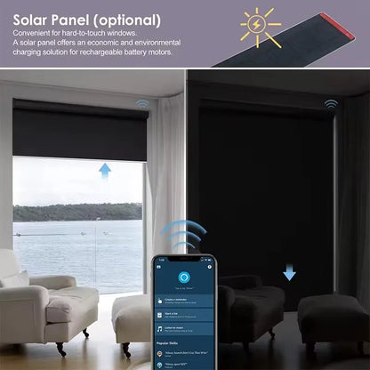 Square Cover New Style Remote Control Zigbee Tuya Google Water-Proof Blackout Fabric Motorized Roller Blinds For Windows