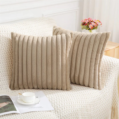Olanly Faux Fur Pillow Cover 50x50cm Nordic Solid Cushion Cover 45x45 Soft Fluffy Pillowcase Decor Plush Throw Pillow Case Sofa