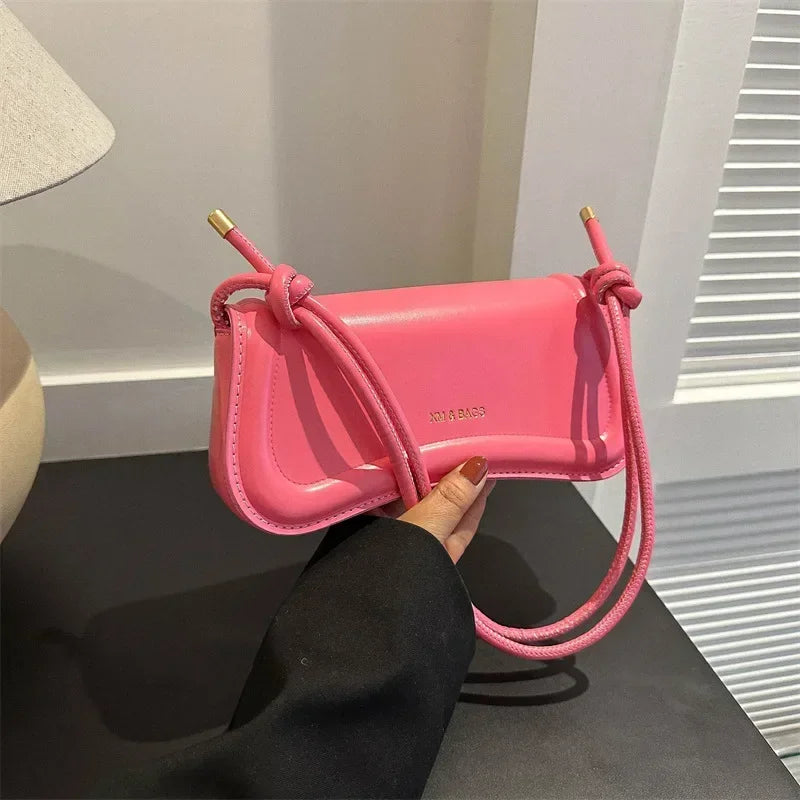 Dames schouder crossbody tassen pu lederen dames onderarm zakken stevige kleur kleine bovenste hakzakken portemonnee vrouwelijke dagelijkse handtassen