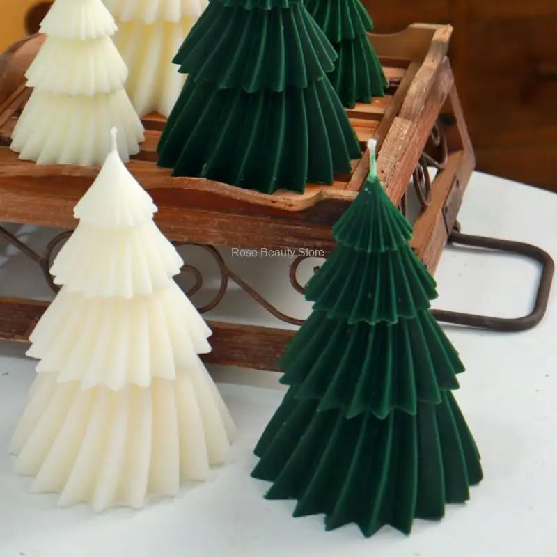 Vela de árbol de Navidad 3d Molde de silicona Diy Cabra de Navidad Kit de fabricación de jabón hecho a mano Herramientas de hornear de resina Regalos navideños