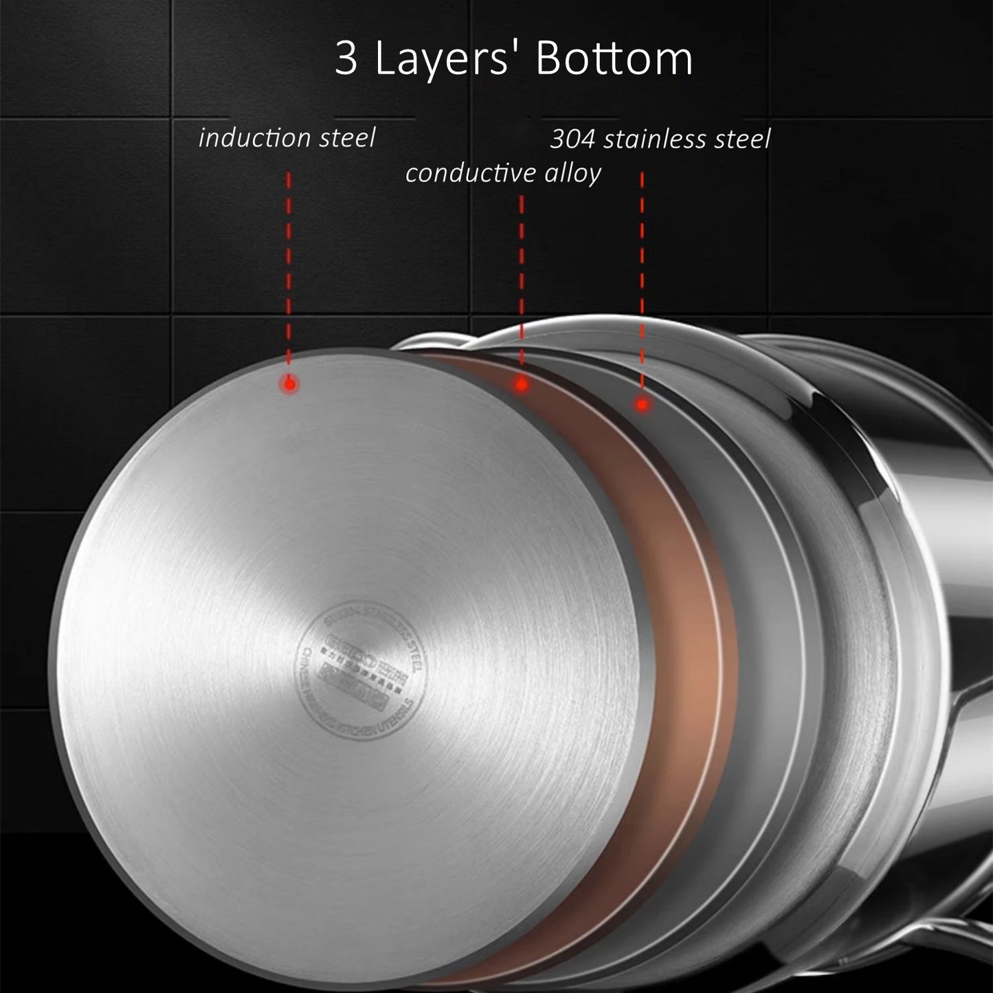 LFGB Certificated 304 Stainless Steel Kitchen Deep Fryer Potato Chip Frying Pot Noodle Vegetable Stewing Pot with Strainer