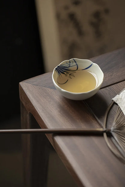 Antique Mud Master Cups Floral Teacups Household Small Tasting Cup Chinese Kung Fu Tea Set Pu Er Drinkware Teaware Tea Ceremony