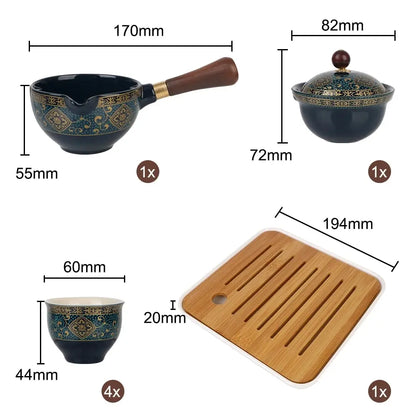 360 rotazione produttore di tè e tazza da tè in ceramica infuser per puer in porcellana cinese gongfu set da tè set di fiori squisiti