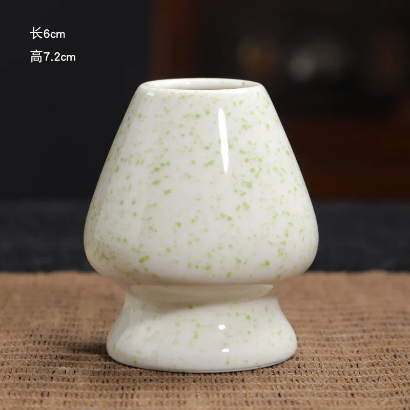 Japanese Matcha Whisk Holder Ceramic Green Tea Bowl Chasen Stand for Living Room Kitchen Dining Room Tea Ceremony Accessories