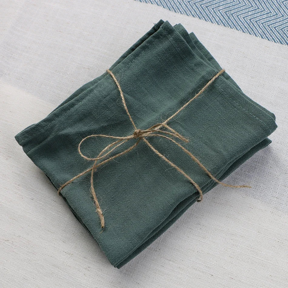 4PCS Table Napkins,40X40cm Cotton Linen Kitchen Tableware Towel,Soft Durable Cloth,Washable and Reusable Placemat