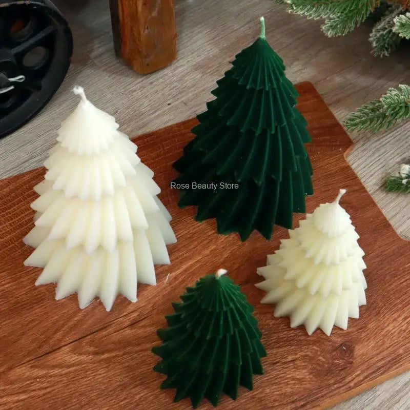 3d Christmas Tree Candle Silicone Moule Diy Charif de Noël Kit de fabrication à la main Faire du savon Plâter Resin Baking Tools Holiday Cadeaux