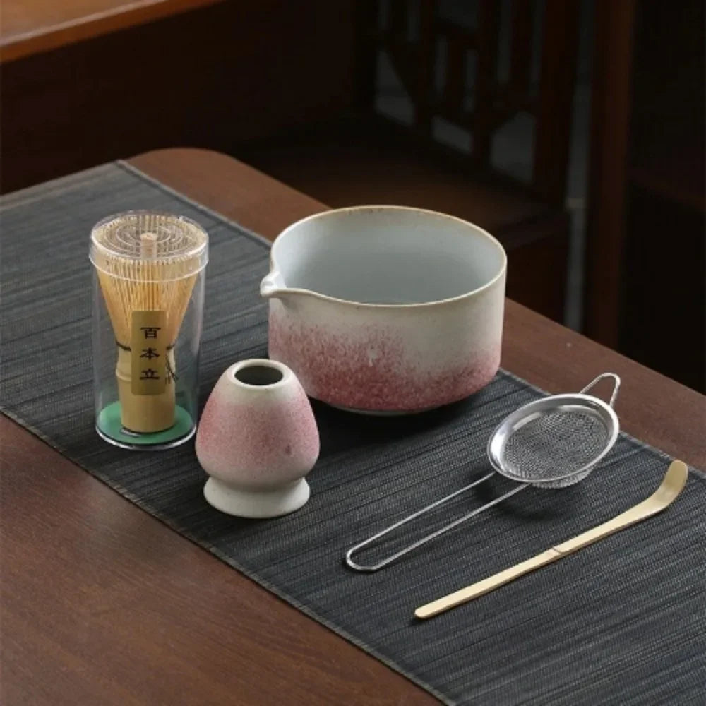 Japanese Ceramic Matcha Set Reusable Traditional Tea Whisk Stand Tea Sets Safe Matcha Whisk Set Tea Lovers Gifts