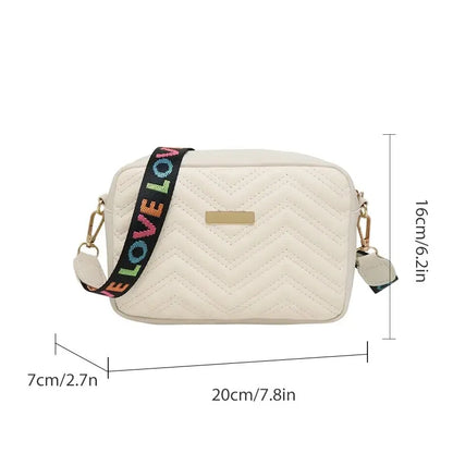 Rilibegan Bolsa de câmera bordada PU material casual saco quadrado versátil saco de ombro de ombro de único ombro impresso