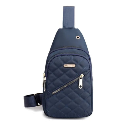 Neutral style backpack for men and women, with multiple color slanted fabric and nylon material. Suitable for travel.